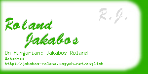 roland jakabos business card